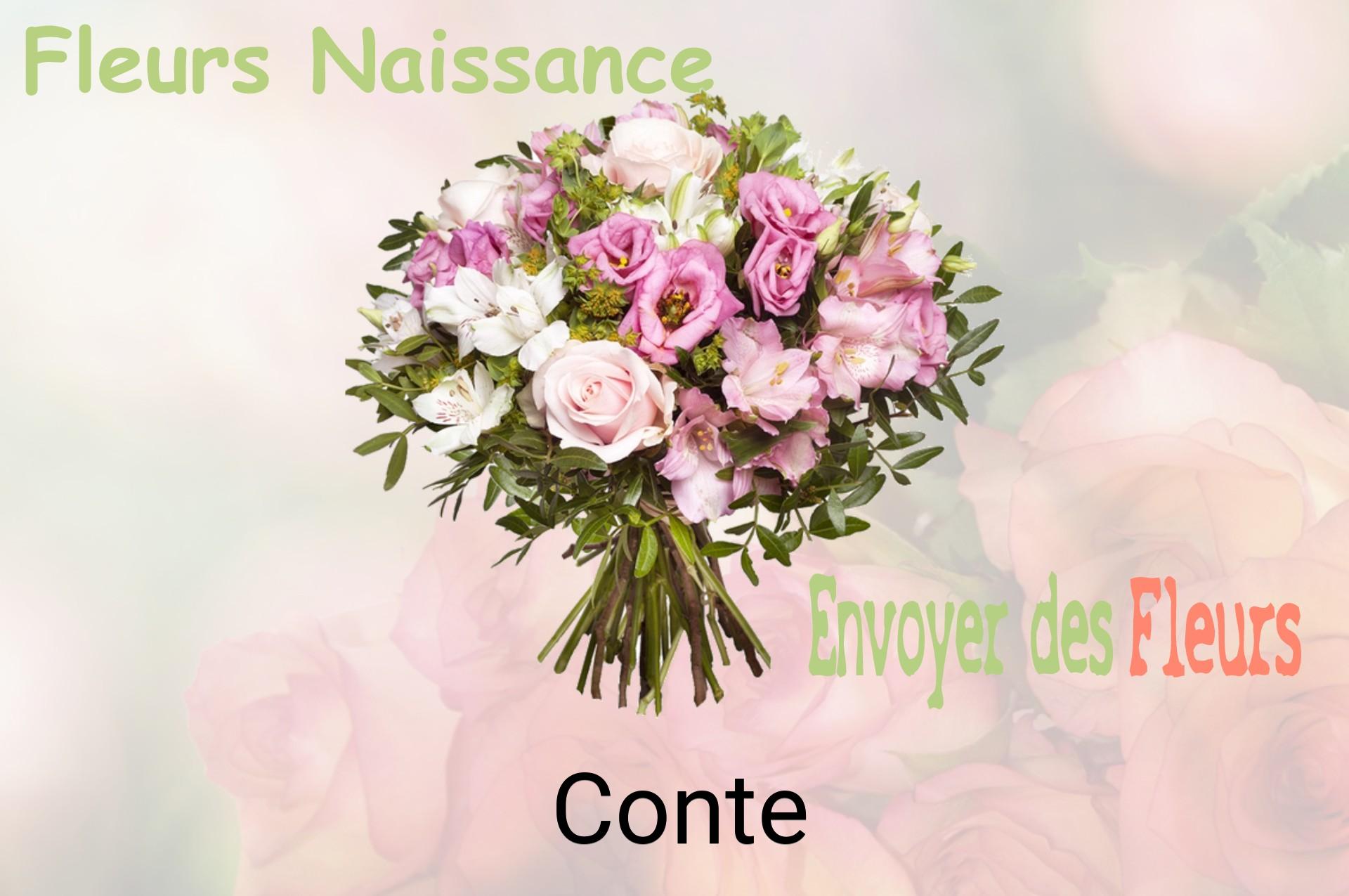 Bouquet de fleurs de naissance livré à Conte