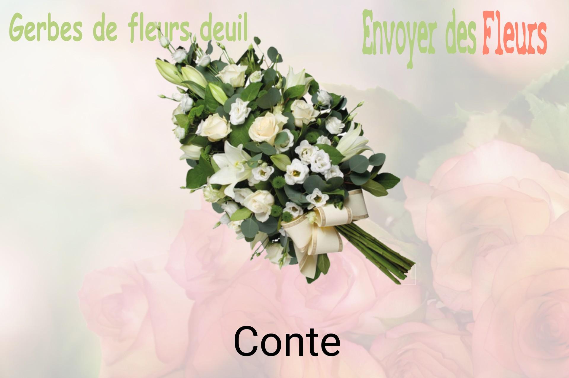 Gerbe de fleurs de deuil livrée à Conte